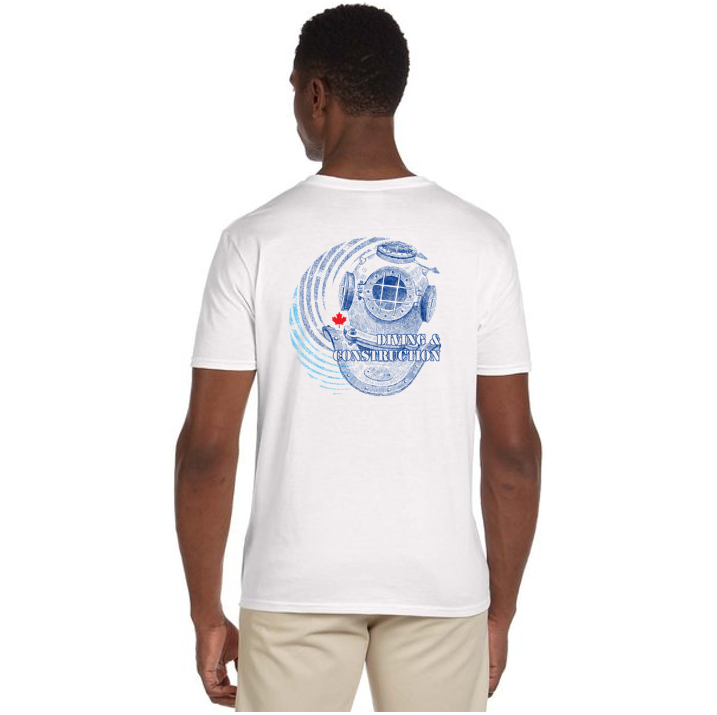 Adult SoftStyle V-Neck Tee with Stencil Commercial Diver