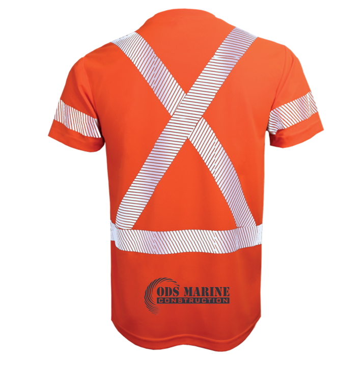 Hi Vis Short Sleeve Mesh Tee with Segmented Stripes