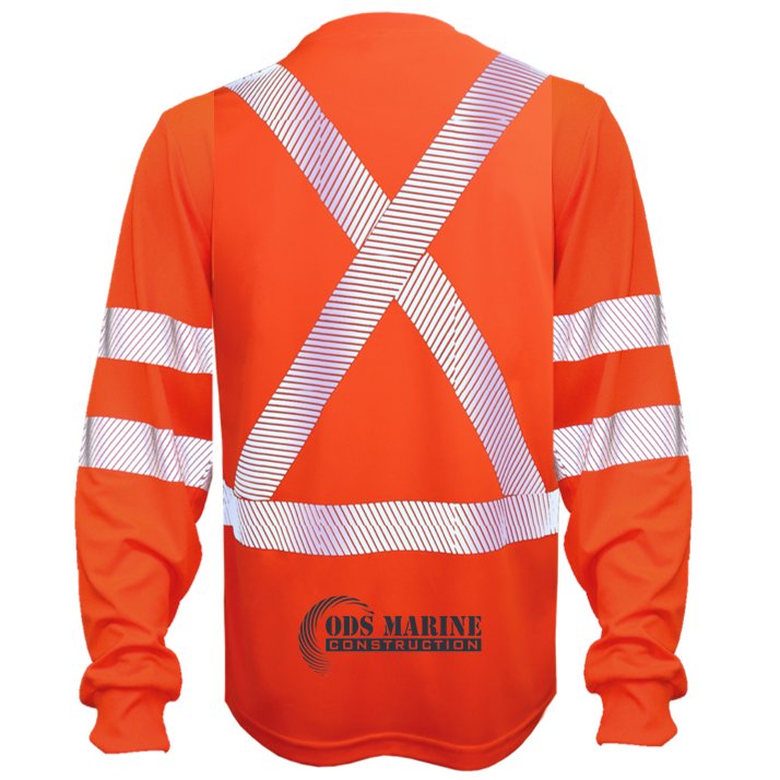 Hi Vis Long Sleeve Tee with Segmented Stripes