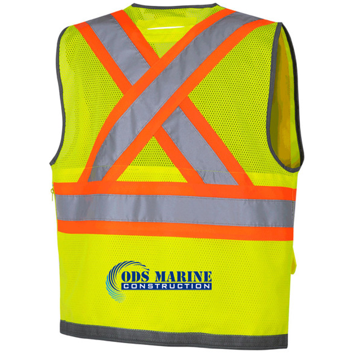 Hi Vis Mesh Back Zip Front Surveyor Vest