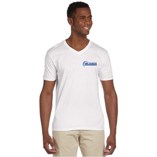 Adult SoftStyle V-Neck Tee with Modern Commercial Diver