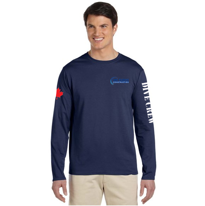 Adult Soft Touch Long Sleeve Tee with Modern Commercial Diver