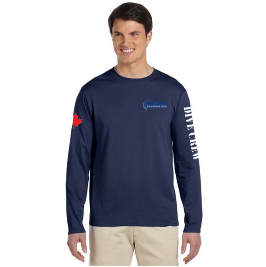 Adult SoftStyle Long Sleeve Tee with Stencil Commercial Diver