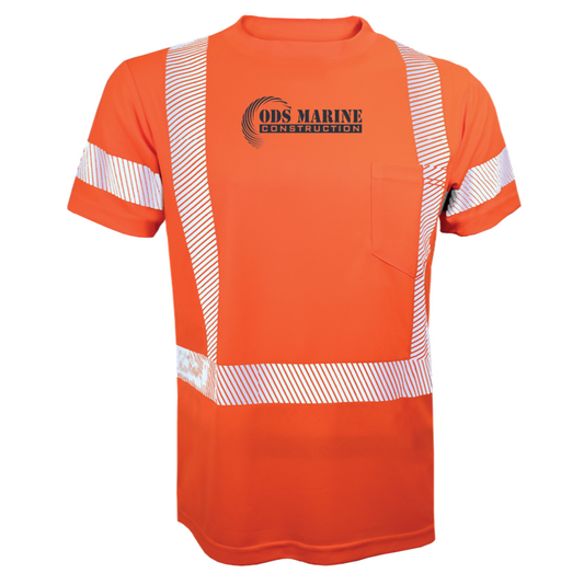 Hi Vis Short Sleeve Mesh Tee with Segmented Stripes