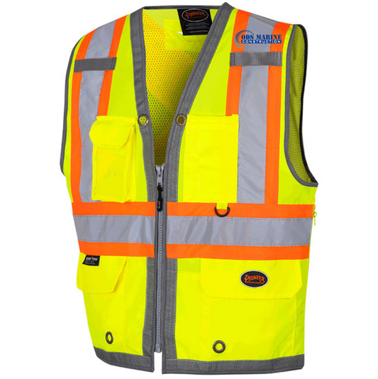 Hi Vis Mesh Back Zip Front Surveyor Vest